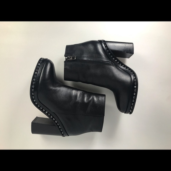 Coach Booties Justina Block Chunky Heel Studded - Picture 7 of 7